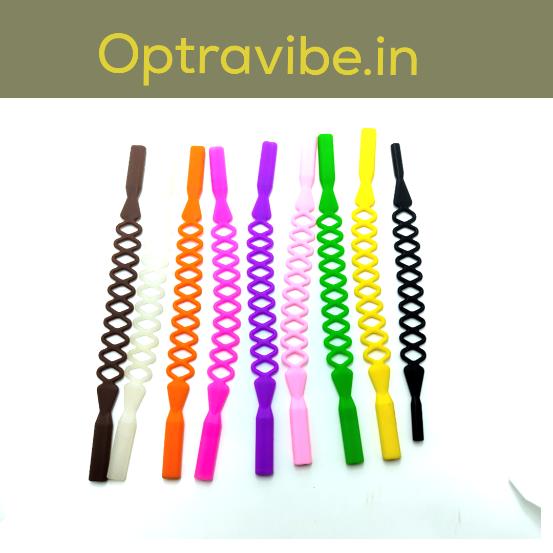 Optravibe Unisex Adult Silicon Eyeglass Holder Strap Cord – (10) Piece Adjustable & Secure Glasses Retainer